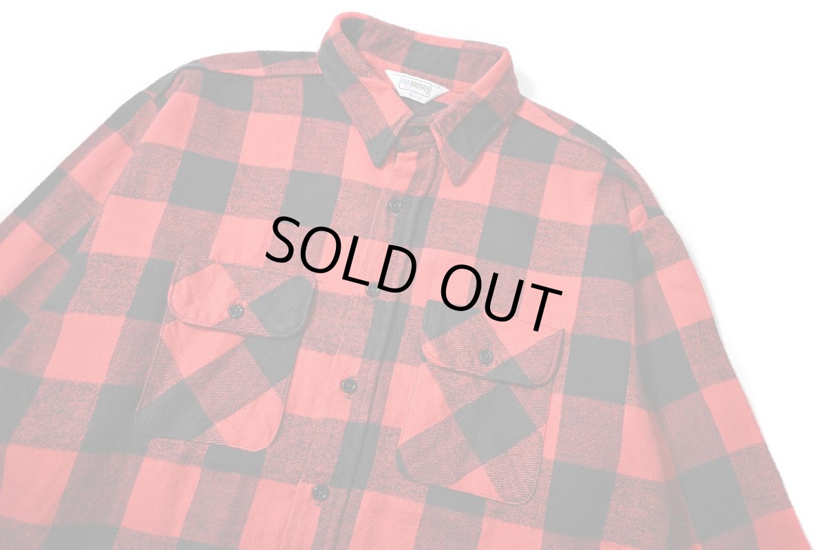 画像2: 80s Used Five Brother Heavy Flannel Shirt made in USA (2)
