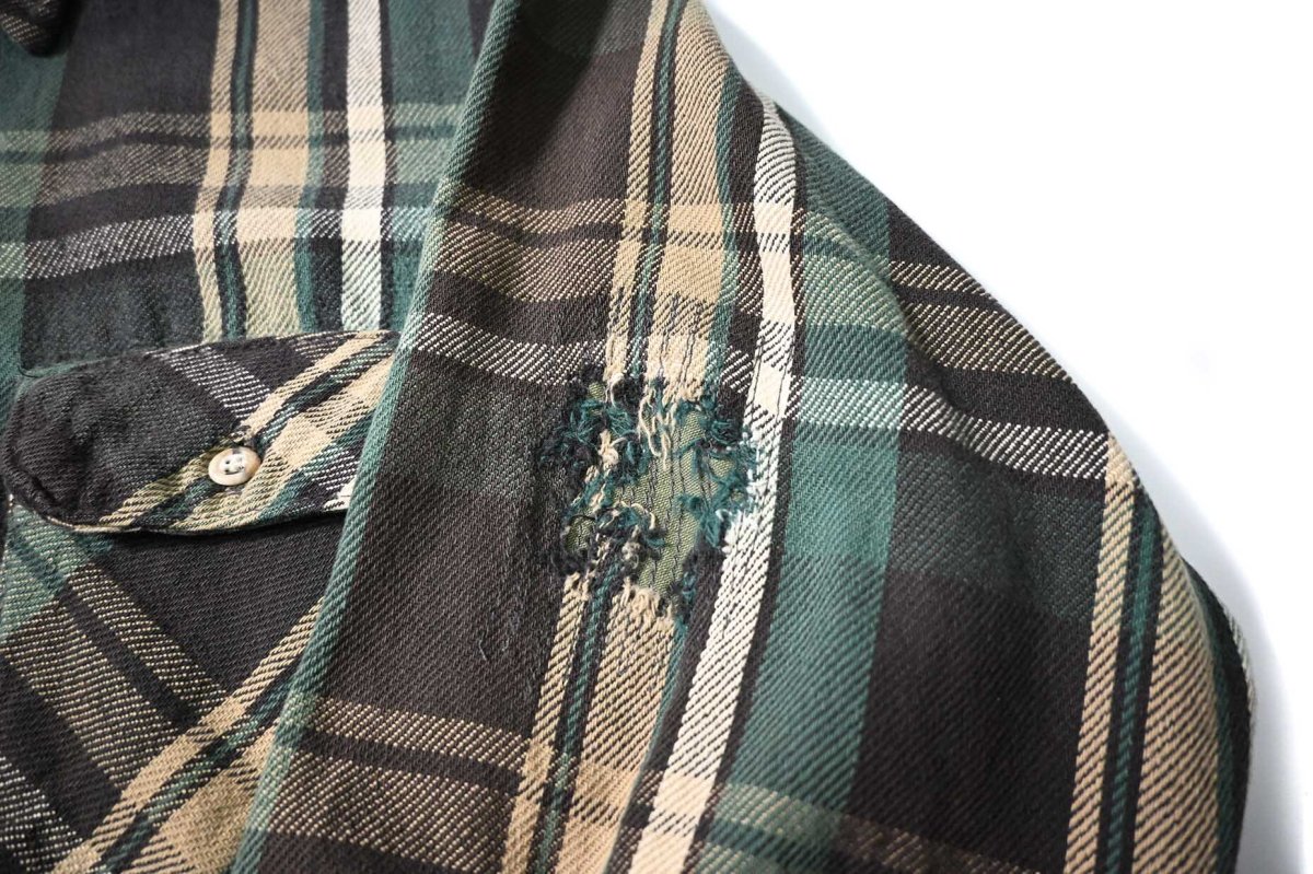 画像6: 90s Used Five Brother Heavy Flannel Shirt (6)