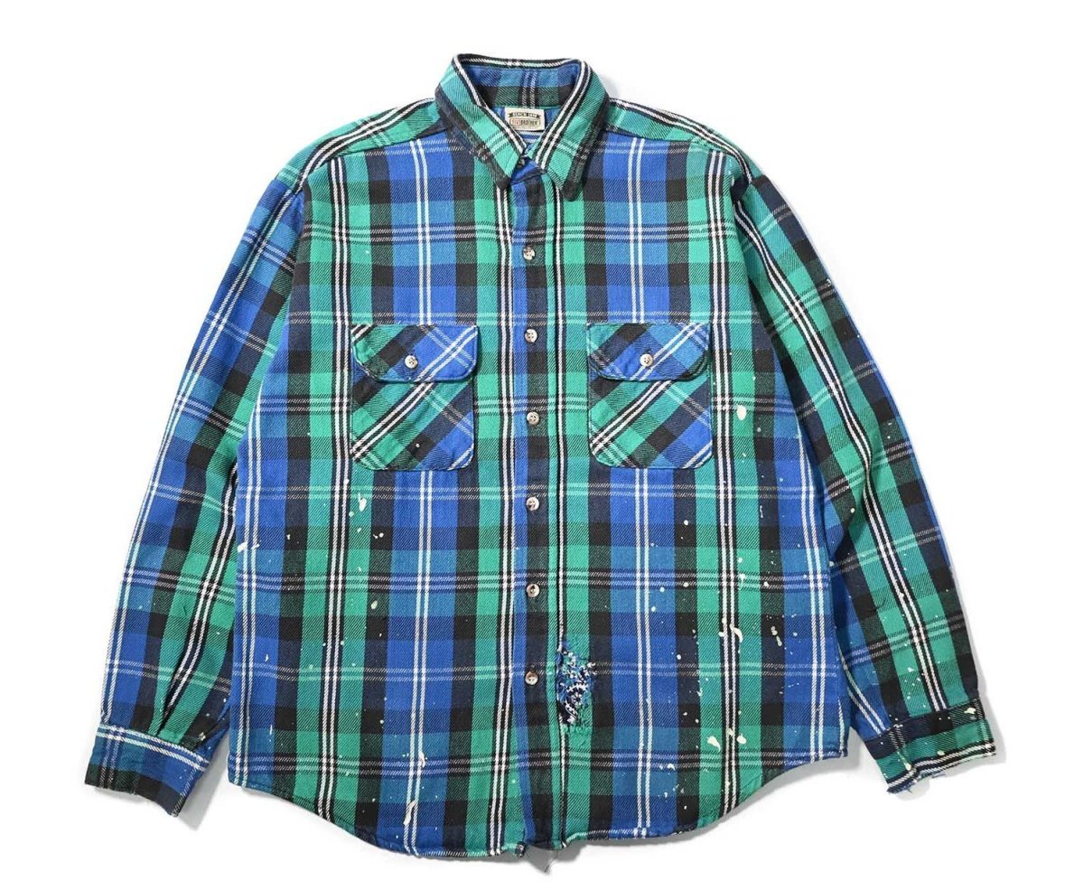 画像1: 90s Used Five Brother Heavy Flannel Shirt made in USA (1)