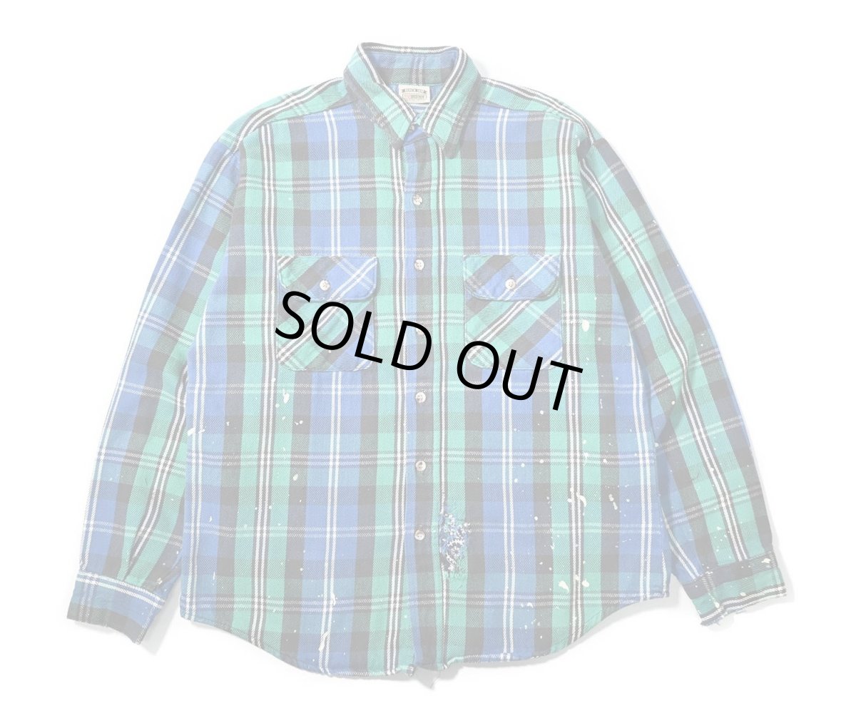 画像1: 90s Used Five Brother Heavy Flannel Shirt made in USA (1)