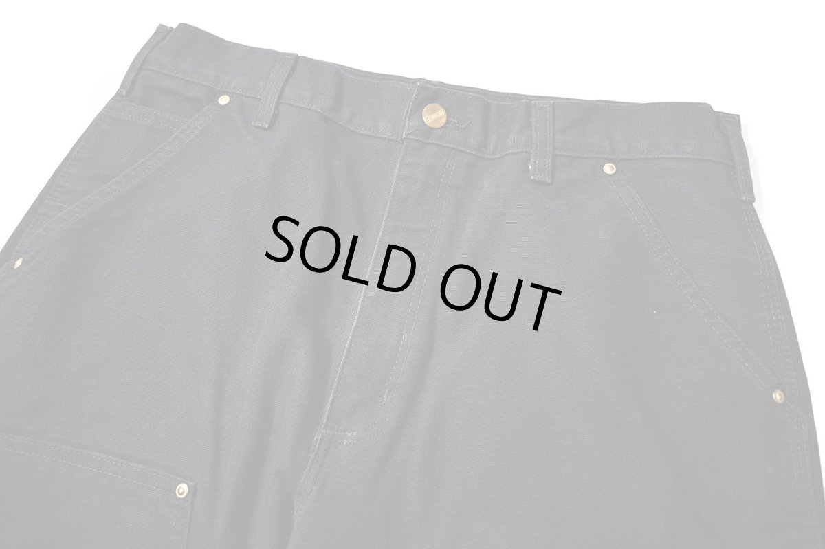 画像2: 11' Used Carhartt Duck Double Knee Carpenter Pants Cut Off Black カーハート (2)