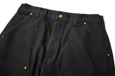 画像2: 11' Used Carhartt Duck Double Knee Carpenter Pants Cut Off Black カーハート (2)