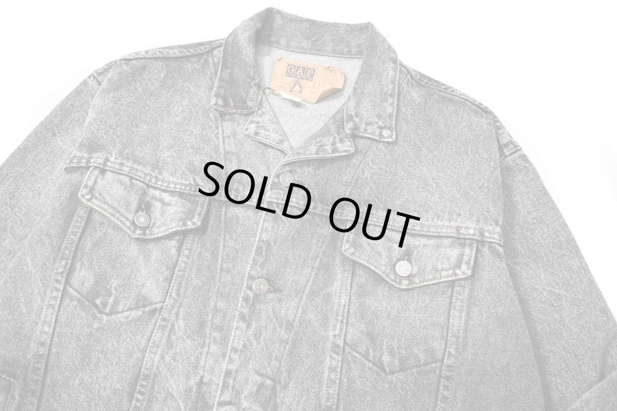 画像2: 90s Used Gap Denim Jacket Black made in USA (2)