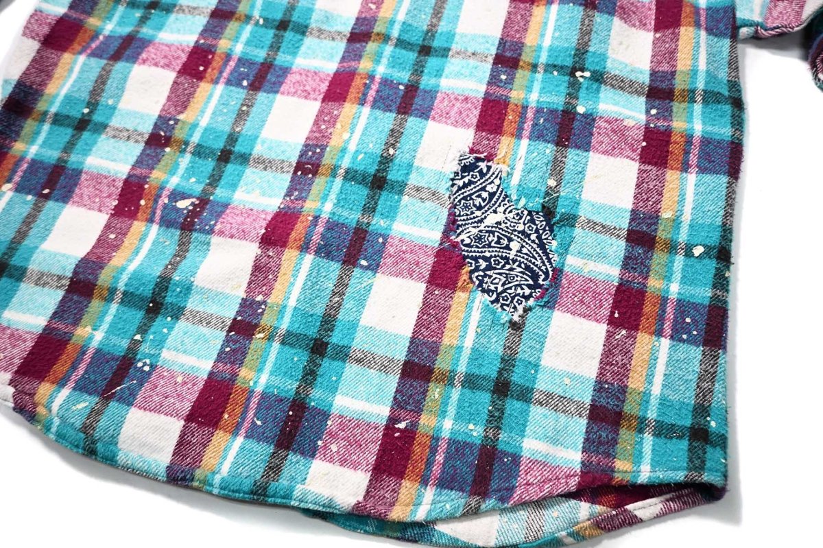 画像9: 90s Used Five Brother Heavy Flannel Shirt made in USA (9)