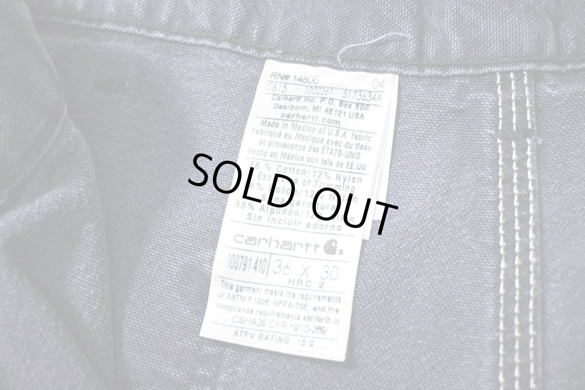 画像6: 15' Used Carhartt FR Duck Carpenter Pants Navy カーハート (6)