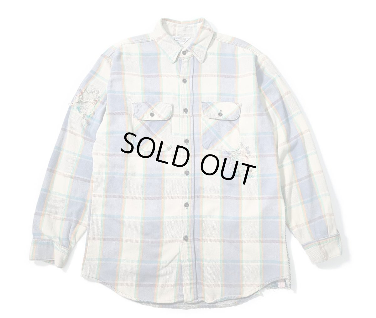 画像1: 80s Used Five Brother Heavy Flannel Shirt made in USA (1)