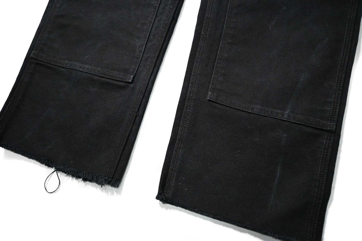 画像3: 11' Used Carhartt Duck Double Knee Carpenter Pants Cut Off Black カーハート (3)