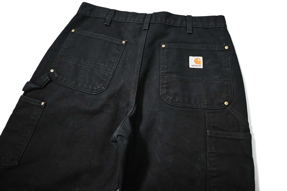 画像5: 11' Used Carhartt Duck Double Knee Carpenter Pants Cut Off Black カーハート (5)