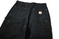 画像5: 11' Used Carhartt Duck Double Knee Carpenter Pants Cut Off Black カーハート (5)