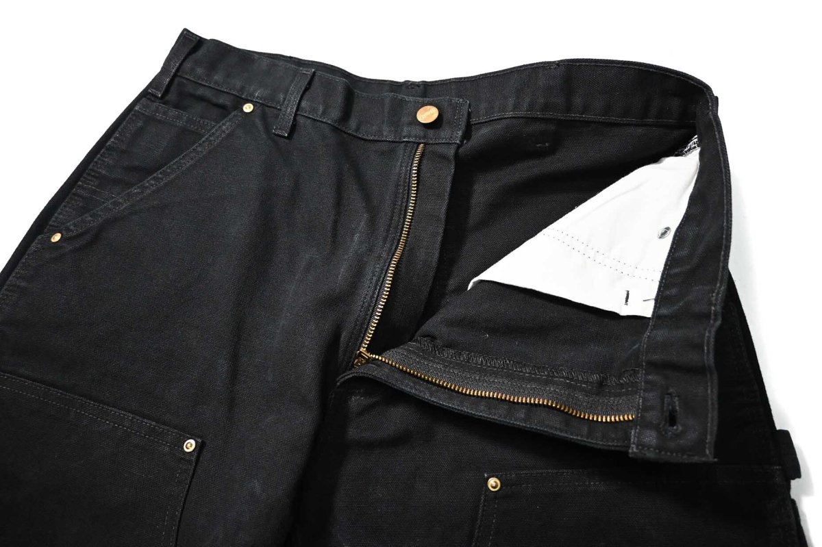 画像6: 11' Used Carhartt Duck Double Knee Carpenter Pants Cut Off Black カーハート (6)