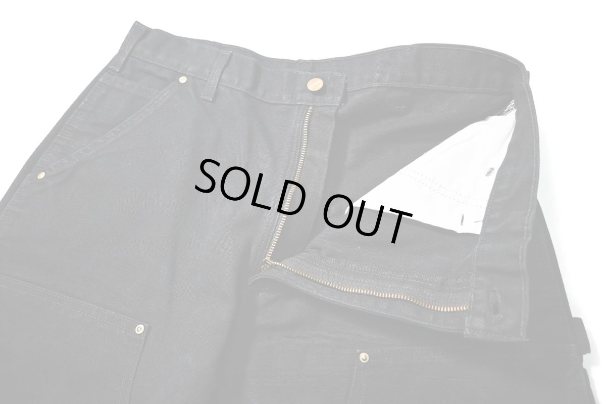 画像6: 11' Used Carhartt Duck Double Knee Carpenter Pants Cut Off Black カーハート (6)