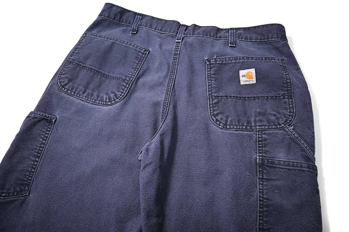画像4: 15' Used Carhartt FR Duck Carpenter Pants Navy カーハート (4)
