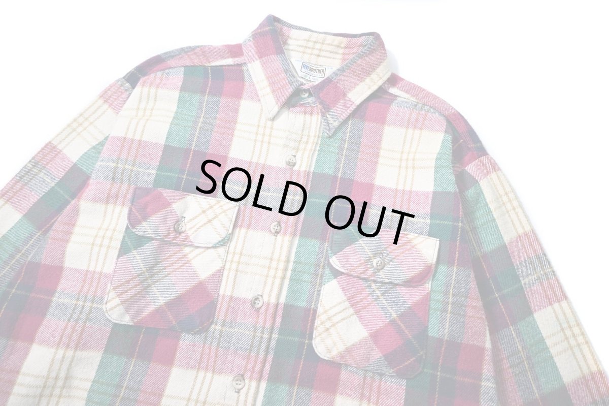 画像2: 80s Used Five Brother Heavy Flannel Shirt made in USA (2)
