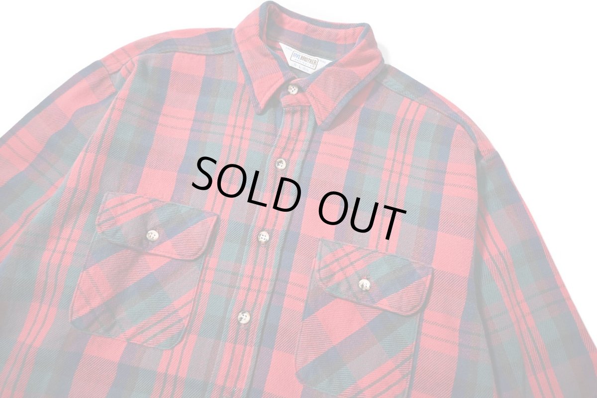 画像2: 80s Used Five Brother Heavy Flannel Shirt made in USA (2)
