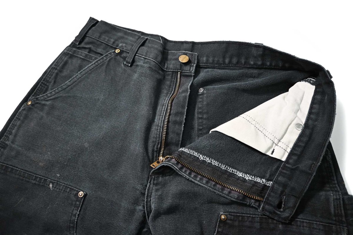 画像7: 11' Used Carhartt Duck Double Knee Carpenter Pants Black made in USA カーハート (7)