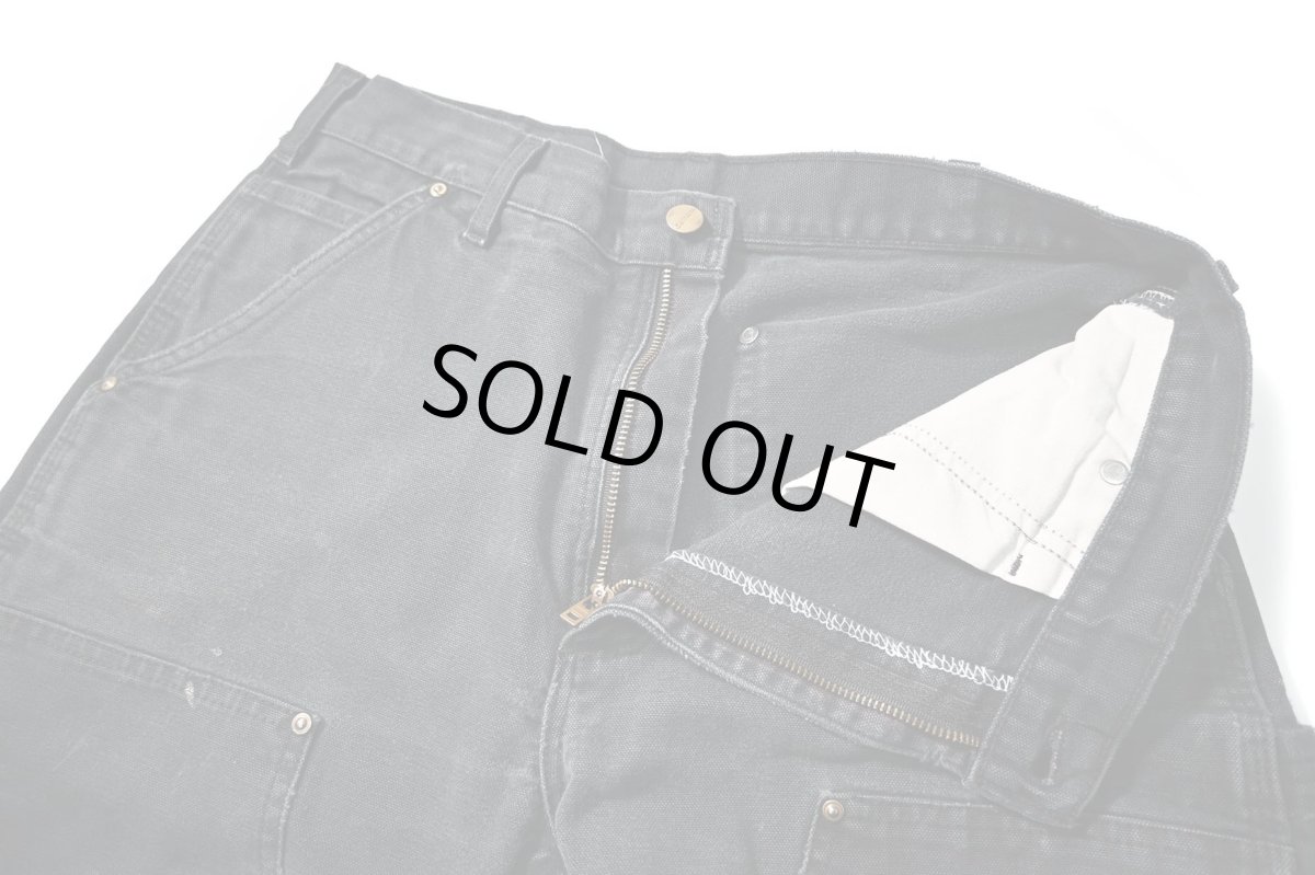 画像7: 11' Used Carhartt Duck Double Knee Carpenter Pants Black made in USA カーハート (7)