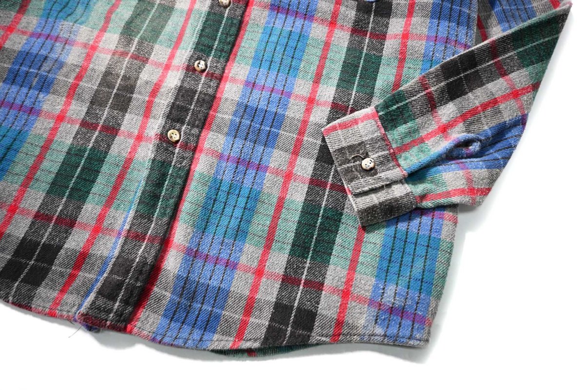 画像3: 90s Used Five Brother Heavy Flannel Shirt (3)