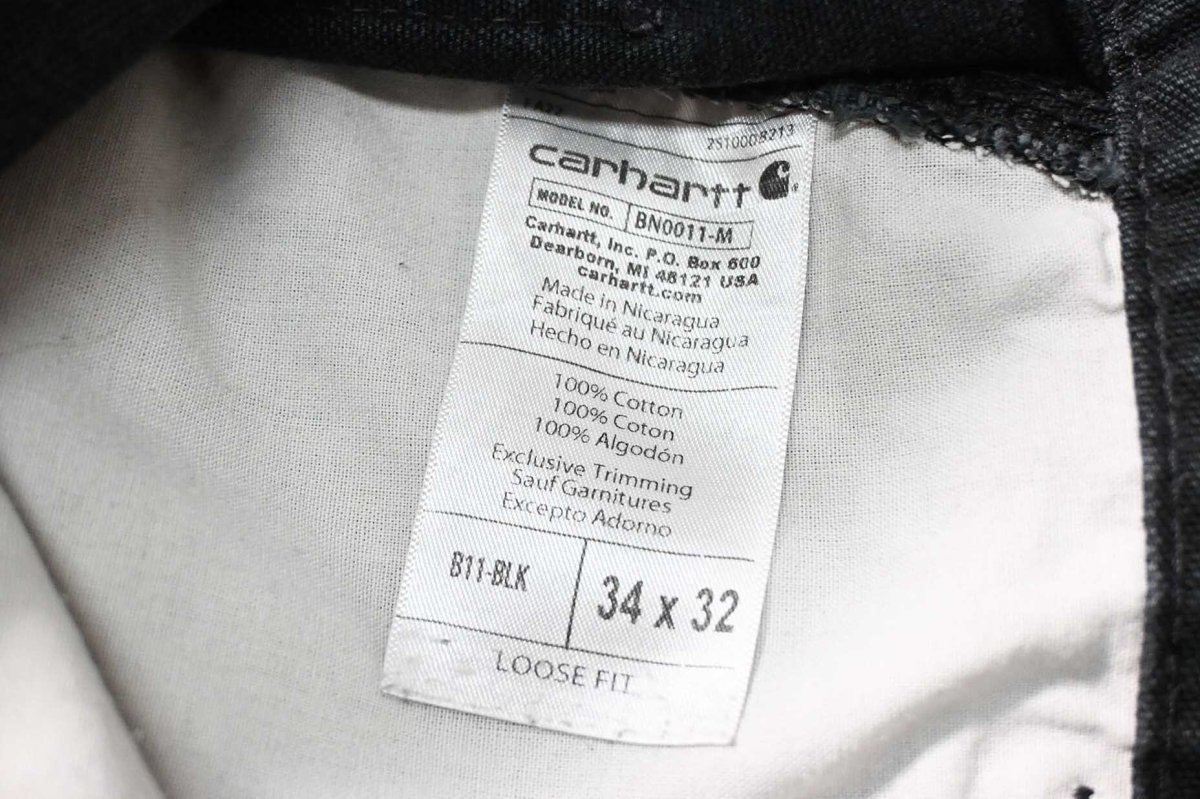画像7: 22' Used Carhartt Painted Duck Carpenter Pants Black カーハート (7)