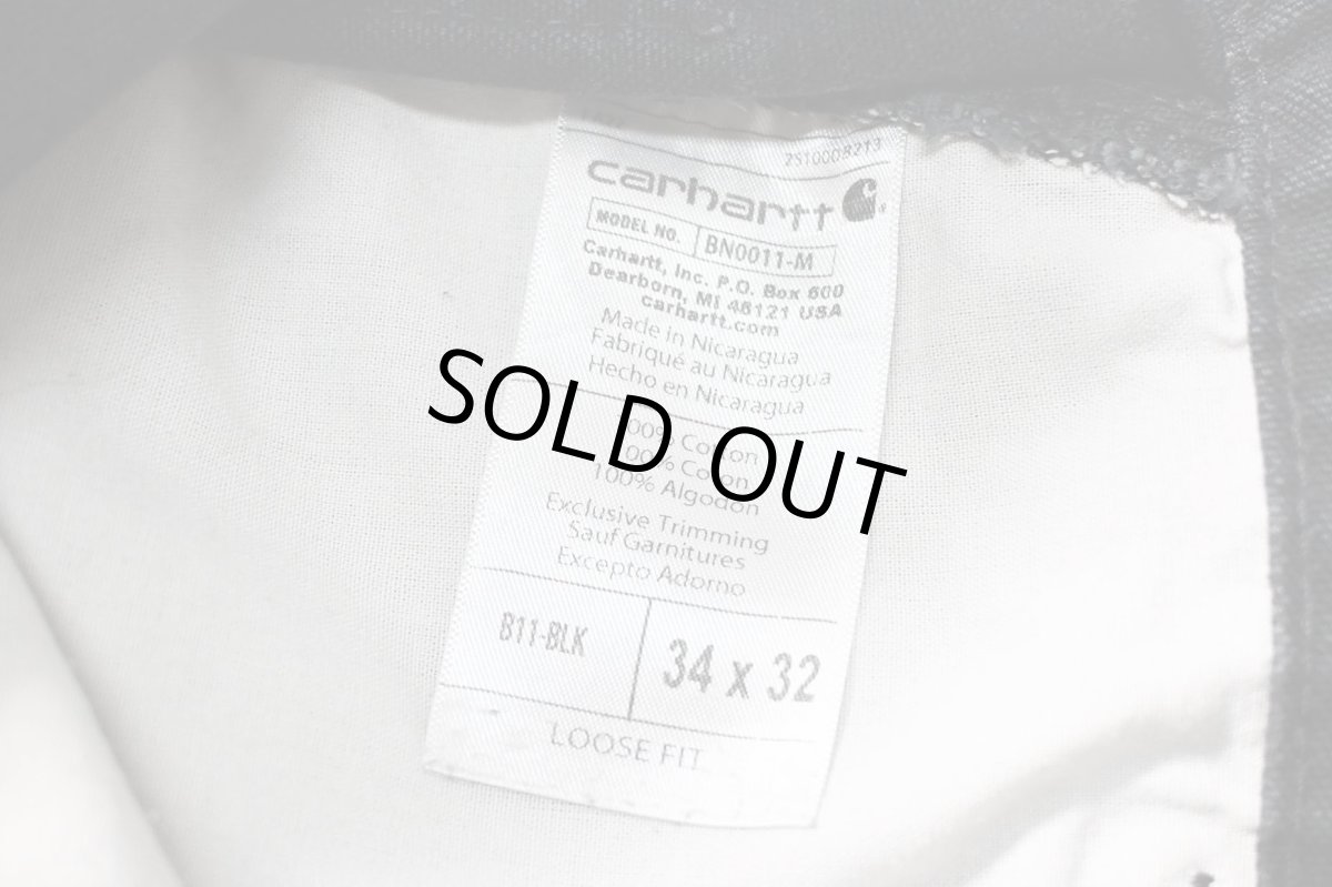 画像7: 22' Used Carhartt Painted Duck Carpenter Pants Black カーハート (7)