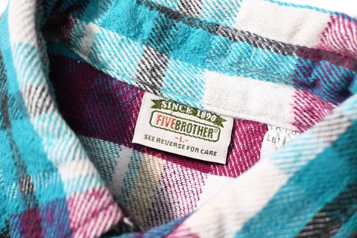 画像7: 90s Used Five Brother Heavy Flannel Shirt made in USA (7)