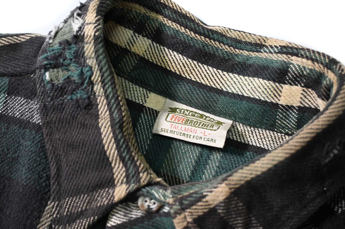 画像7: 90s Used Five Brother Heavy Flannel Shirt (7)