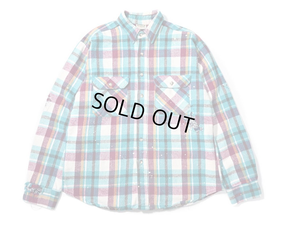 画像1: 90s Used Five Brother Heavy Flannel Shirt made in USA (1)