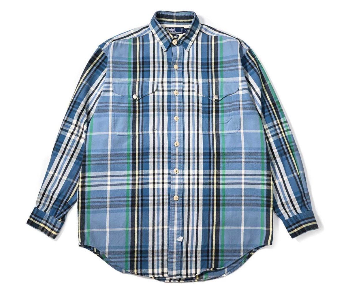 画像1: 90-00s Used Polo Ralph Lauren Heavy Flannel Shirt (1)