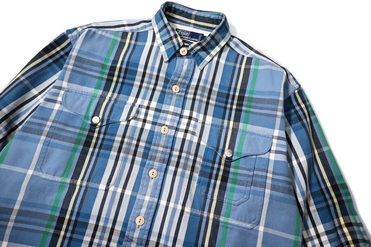 画像2: 90-00s Used Polo Ralph Lauren Heavy Flannel Shirt (2)