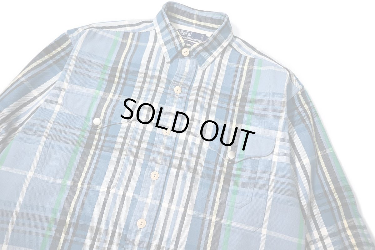 画像2: 90-00s Used Polo Ralph Lauren Heavy Flannel Shirt (2)