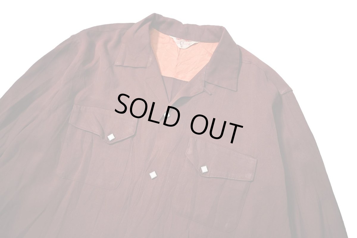 画像2: 50-60s Used Fleetline Rayon Open Collar Shirt (2)