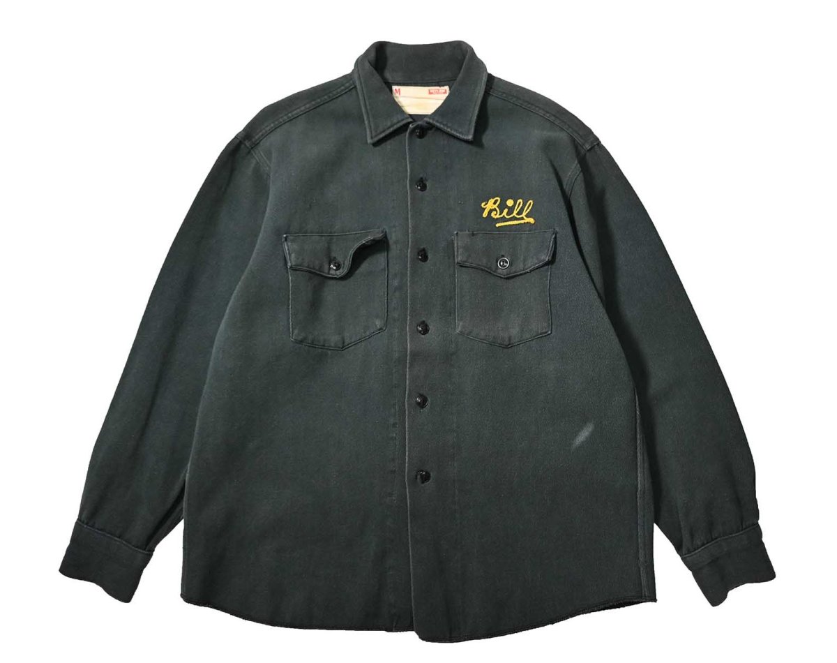 画像1: 60-70s Used Setlow Whipcord Work Shirt (1)