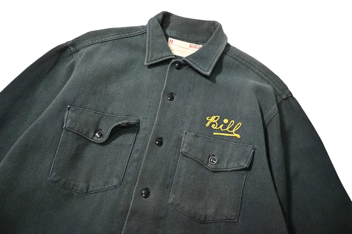 画像2: 60-70s Used Setlow Whipcord Work Shirt (2)