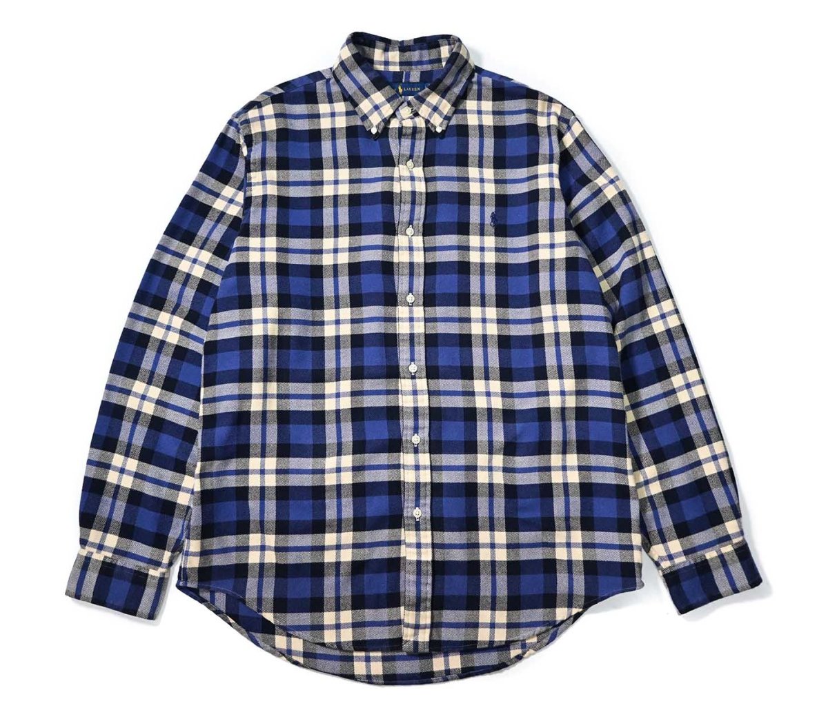 画像1: Used Polo Ralph Lauren Plaid Flannel Shirt (1)