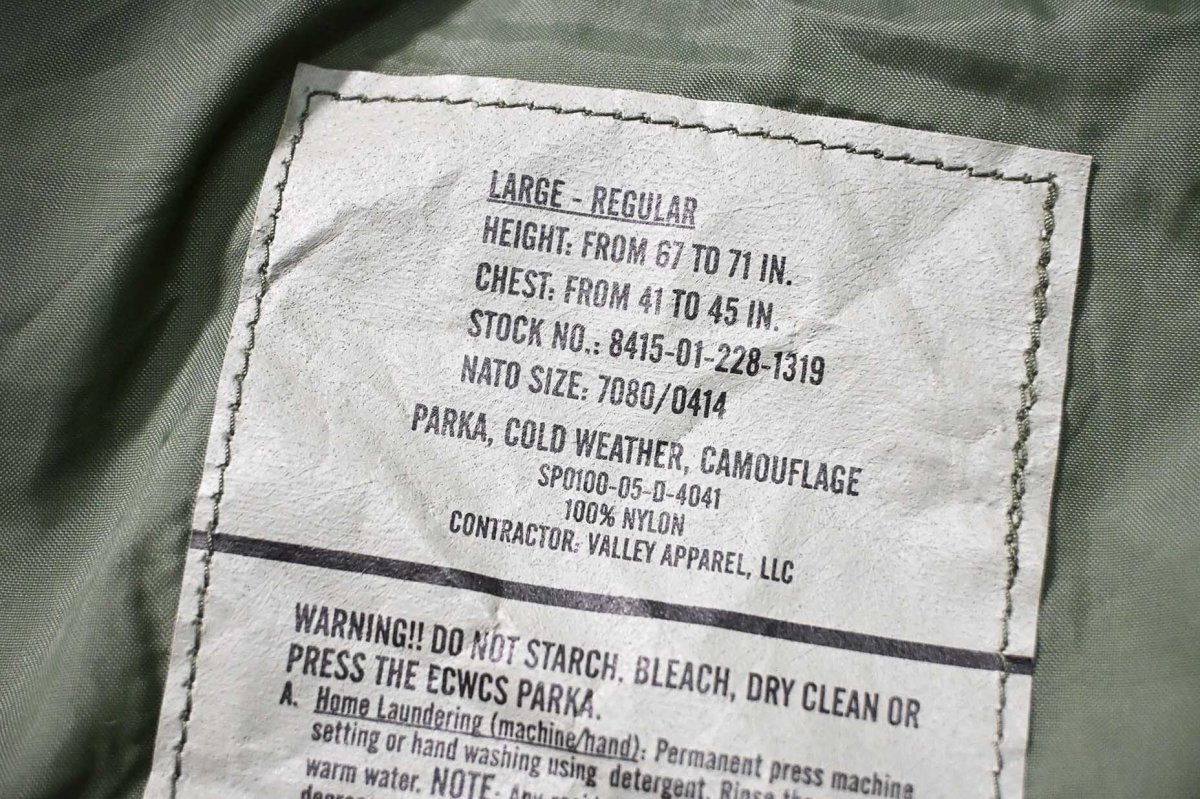 画像8: 05' Deadstock Us Army ECWCS Gen1 GORE-TEX Parka Woodland Camo (8)