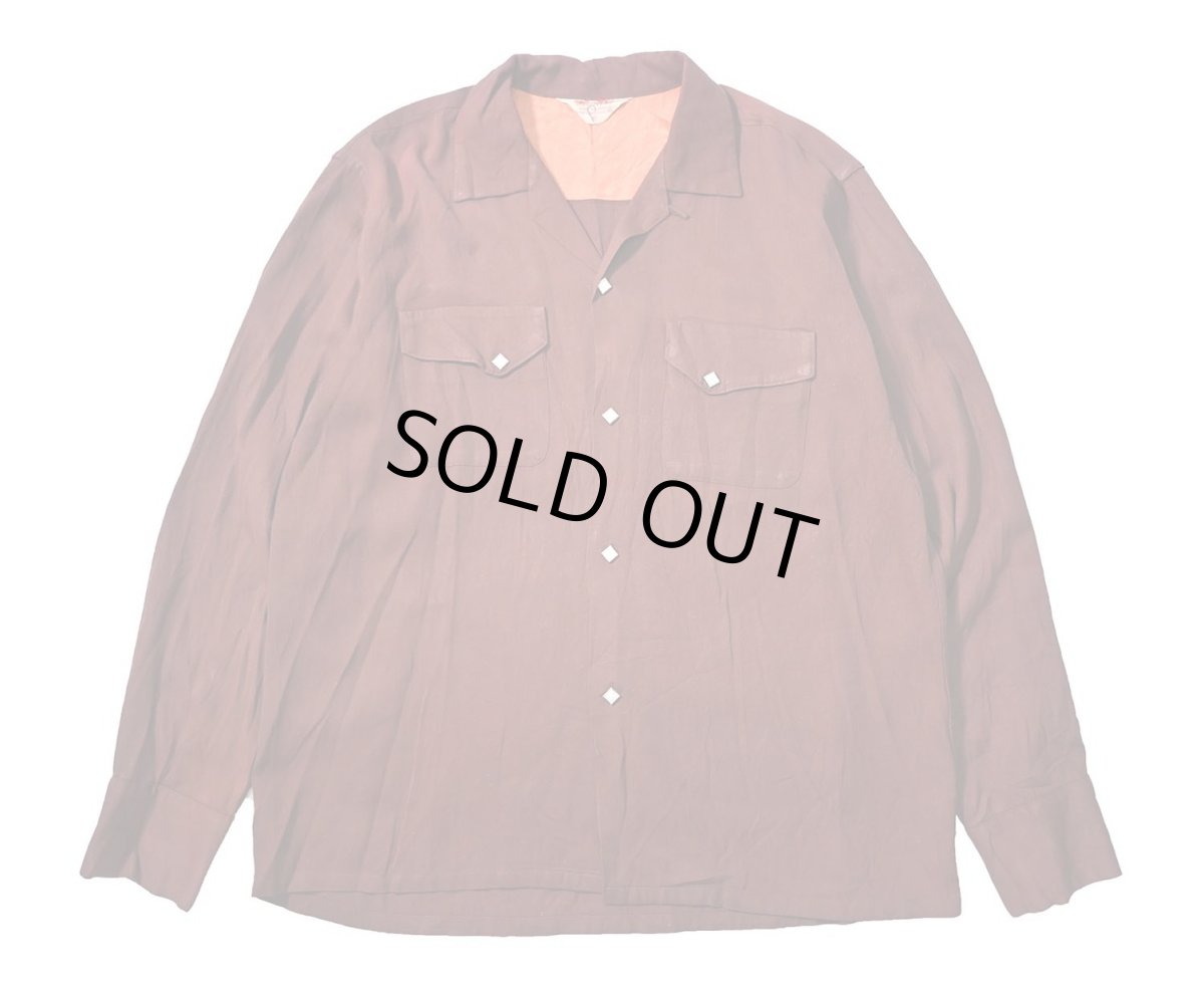 画像1: 50-60s Used Fleetline Rayon Open Collar Shirt (1)