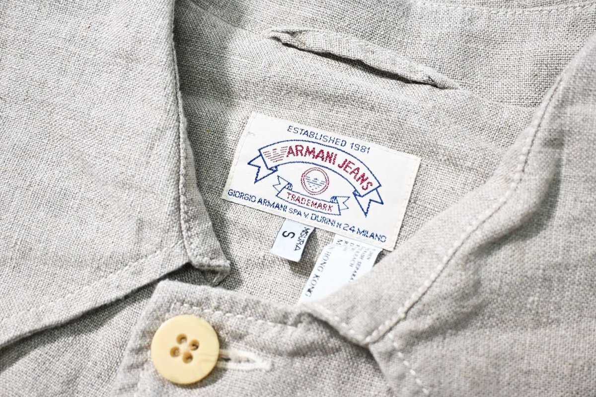 画像6: 90s Deadstock Armani Jeans Linen Coat (6)