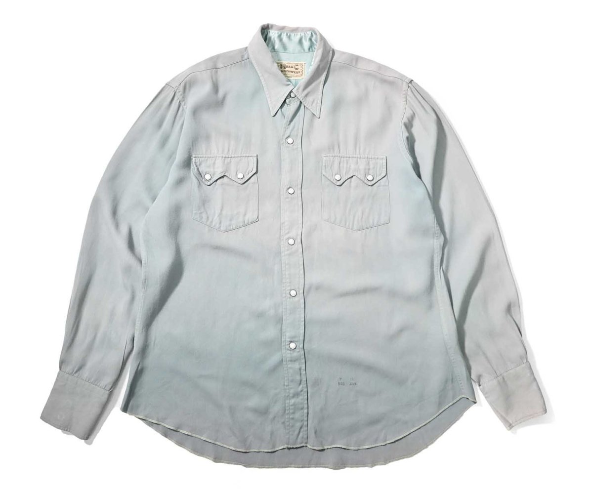 画像1: 50-60s Used H Bar C Ranchwear Rayon Western Shirt (1)