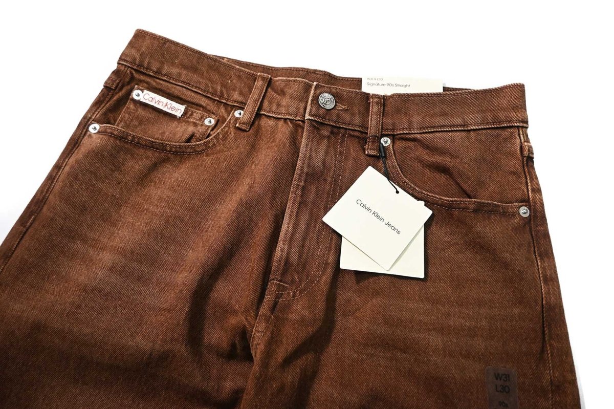 画像2: Calvin Klein Signature 90s Straight Denim Pants Brown カルバンクライン (2)
