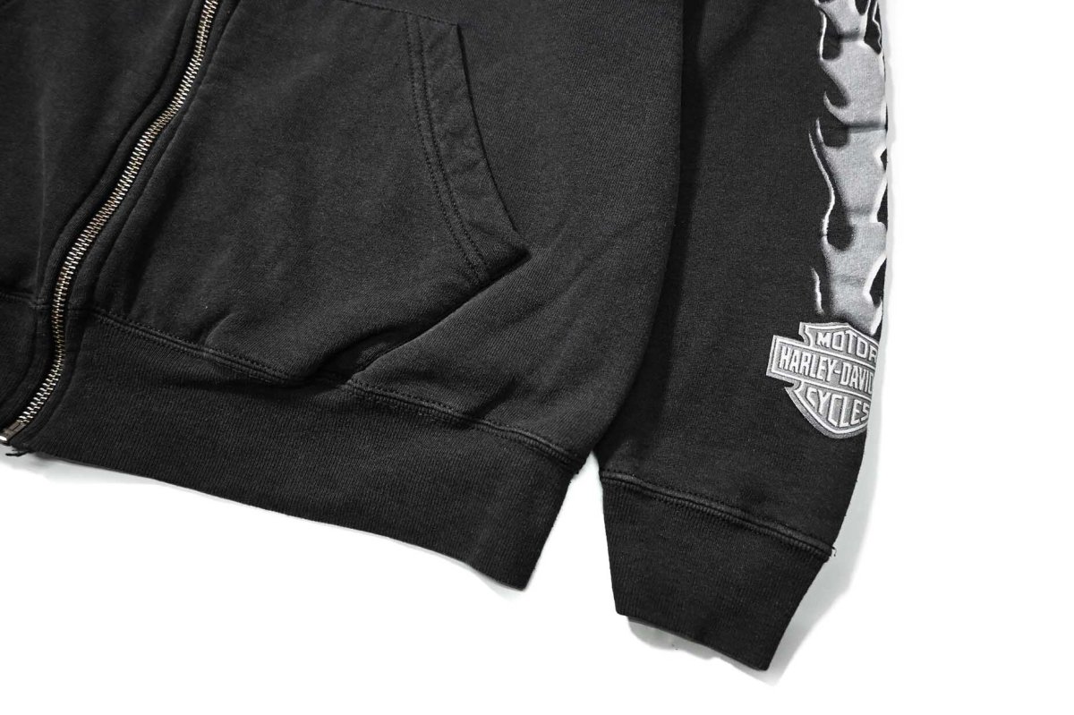 画像3: 90-00s Used Harley-Davidson Zip Sweat Hoodie made in UK (3)