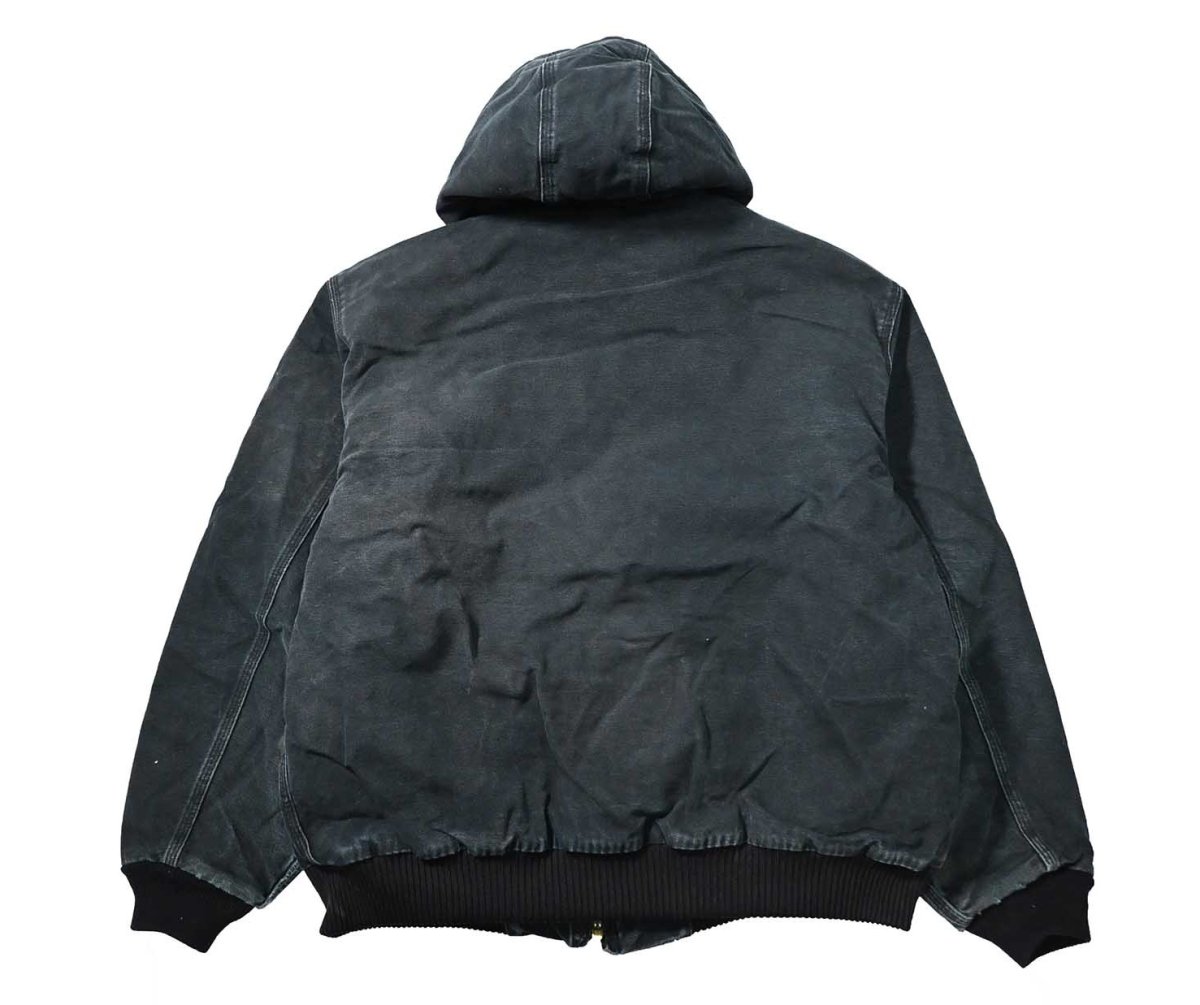 画像2: 12' Used Carhartt Quilted Flannel Lined Active Jacket Black made in USA (2)