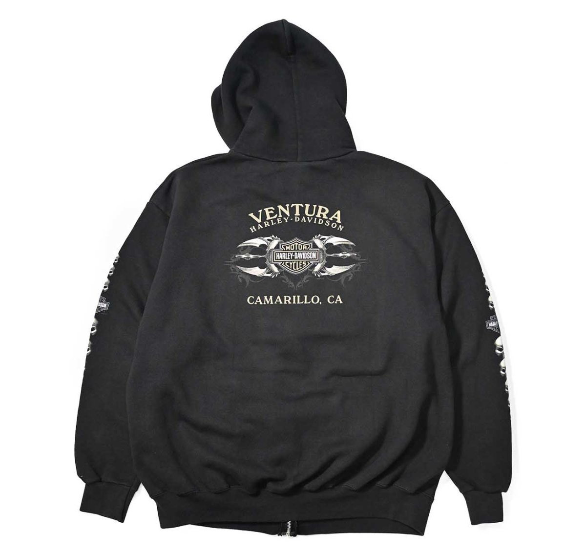 画像2: 00s Used Harley-Davidson Zip Sweat Hoodie (2)