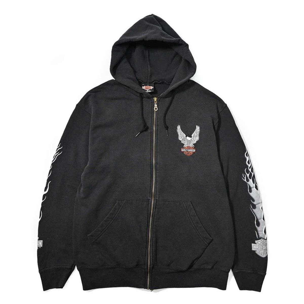 画像1: 90-00s Used Harley-Davidson Zip Sweat Hoodie made in UK (1)