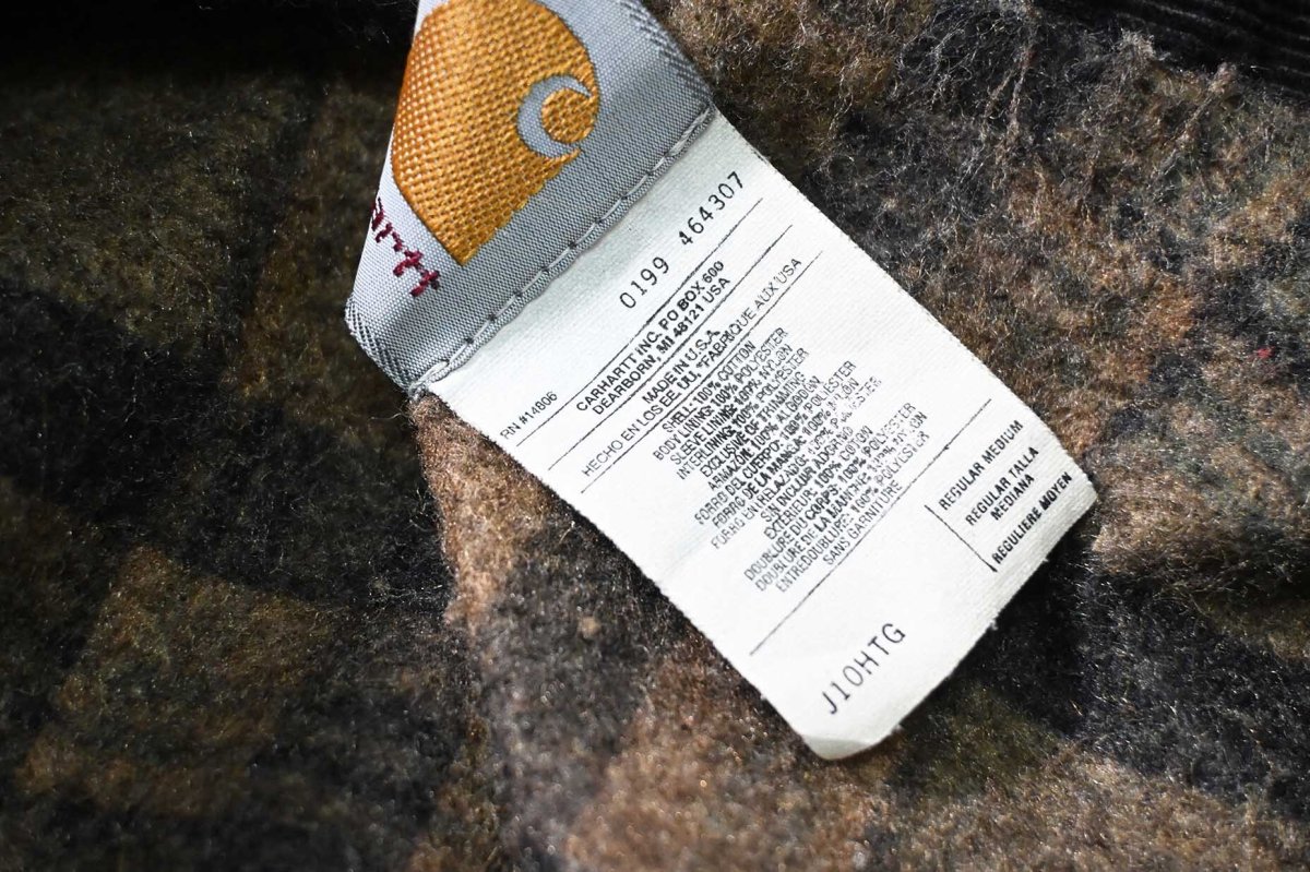 画像6: 99' Used Carhartt Blanket Lined Trucker Jacket Hunter Green made in USA (6)