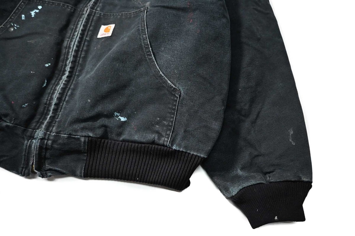 画像4: 12' Used Carhartt Quilted Flannel Lined Active Jacket Black made in USA (4)