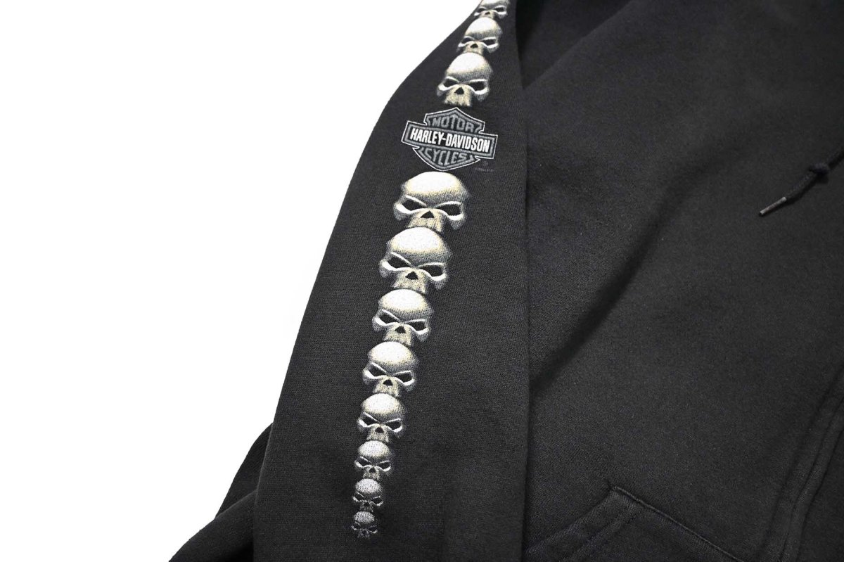 画像7: 00s Used Harley-Davidson Zip Sweat Hoodie (7)