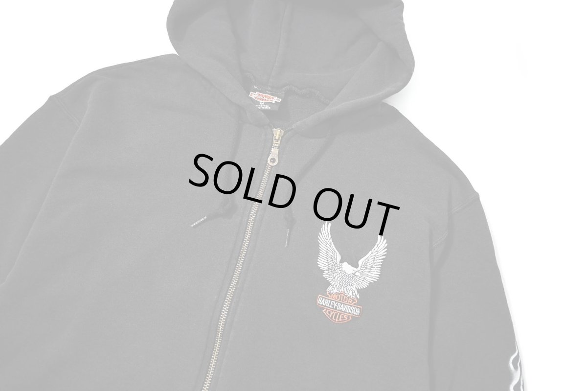 画像2: 90-00s Used Harley-Davidson Zip Sweat Hoodie made in UK (2)