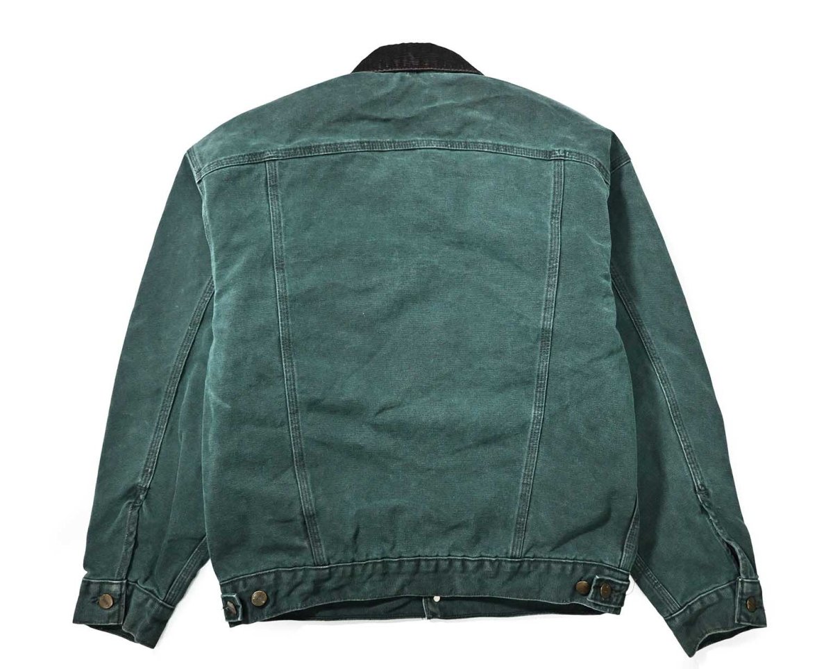 画像2: 99' Used Carhartt Blanket Lined Trucker Jacket Hunter Green made in USA (2)