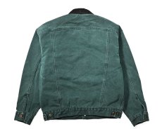 画像2: 99' Used Carhartt Blanket Lined Trucker Jacket Hunter Green made in USA (2)