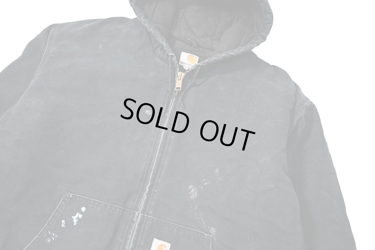 画像3: 12' Used Carhartt Quilted Flannel Lined Active Jacket Black made in USA (3)