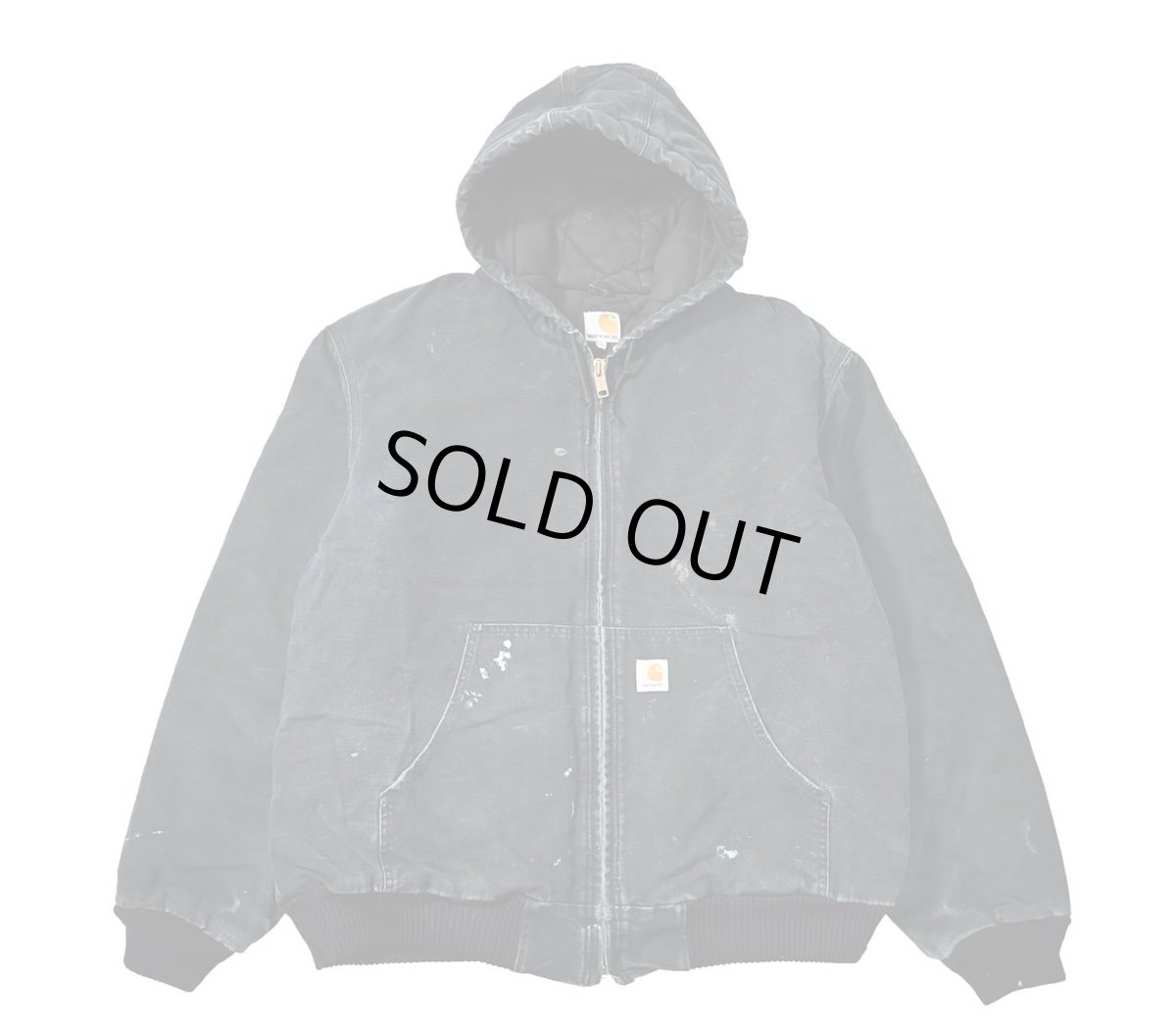 画像1: 12' Used Carhartt Quilted Flannel Lined Active Jacket Black made in USA (1)